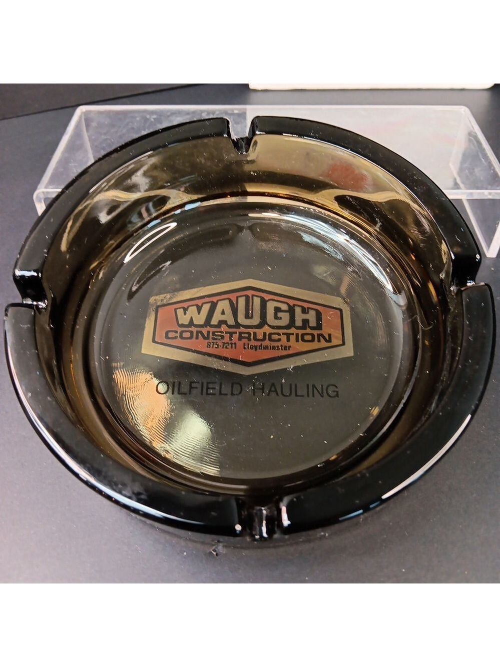 Vintage Waugh Construction Oilfield Hauling Ashtray Lloydminster Alberta France